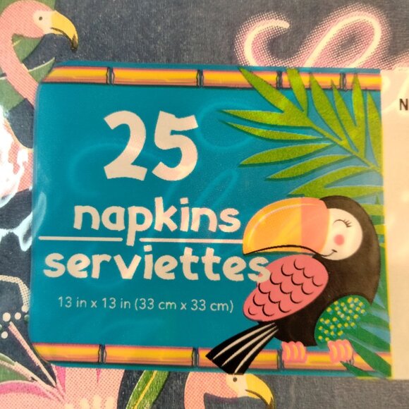 Summer Vibes Flamingo Party 24 Plates 25 Napkins Lets Flamingle Table Scatter - Picture 8 of 11